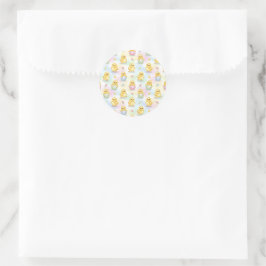 Söta små kycklingar akvarell påsk runt klistermärke