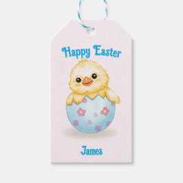 Söta små kycklingar Vattenfärg Påsk Presentetikett