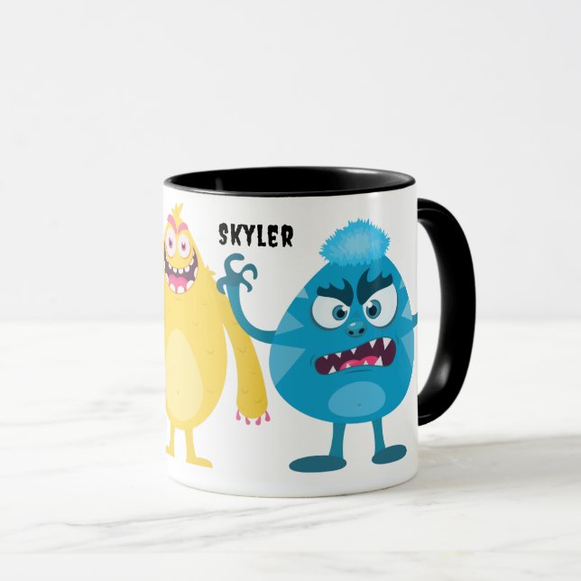 Söta Små Monster Med Namn Mugg (Framsida höger)