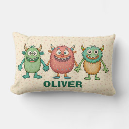 Söta Små Monster Personlig Lumbarkudde