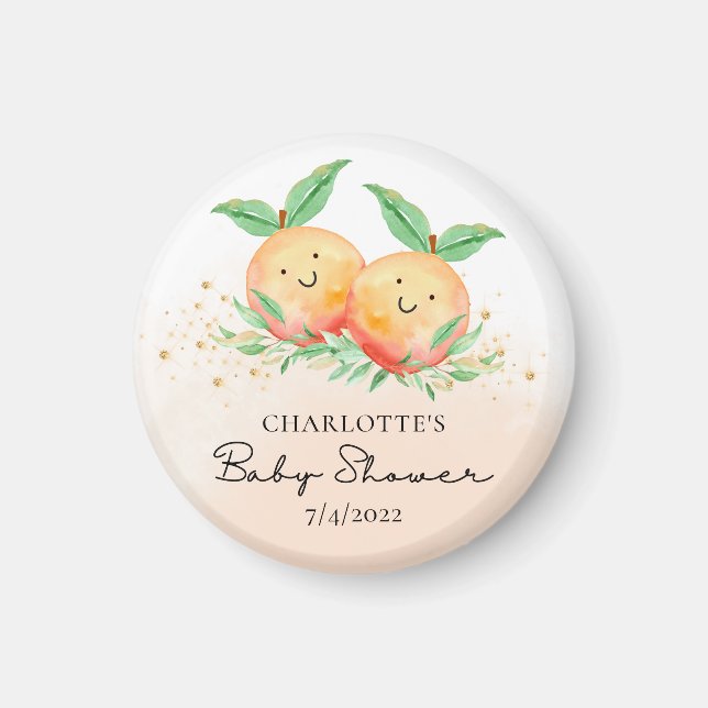 Söta små persikor Det är Twillingar Magnet (Framsidan)