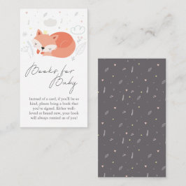 Söta små räv-baby shower-böcker för bebisar tilläggskort