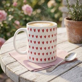 Söta små röda hjärtan överallt tryck kaffemugg