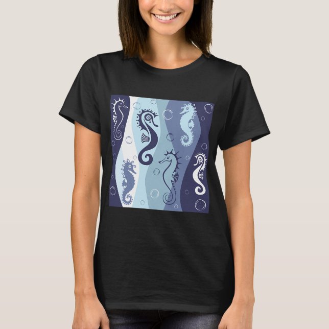 Söta Små Sjöhästar T Shirt (Framsida)