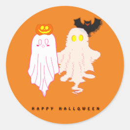 Söta små spöken Halloween-dekal Runt Klistermärke