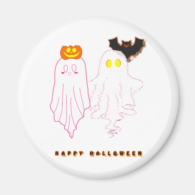 Söta små spöken Halloween-magnet Magnet (Framsidan)