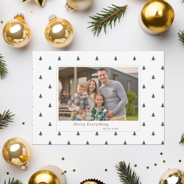 Söta Små Träd Julhelg Foto Helg Vykort (Tiny Trees Photo Holiday PostCard)