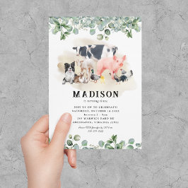 Söta smådjurs gård Födelsedagsinbjudan Inbjudningar