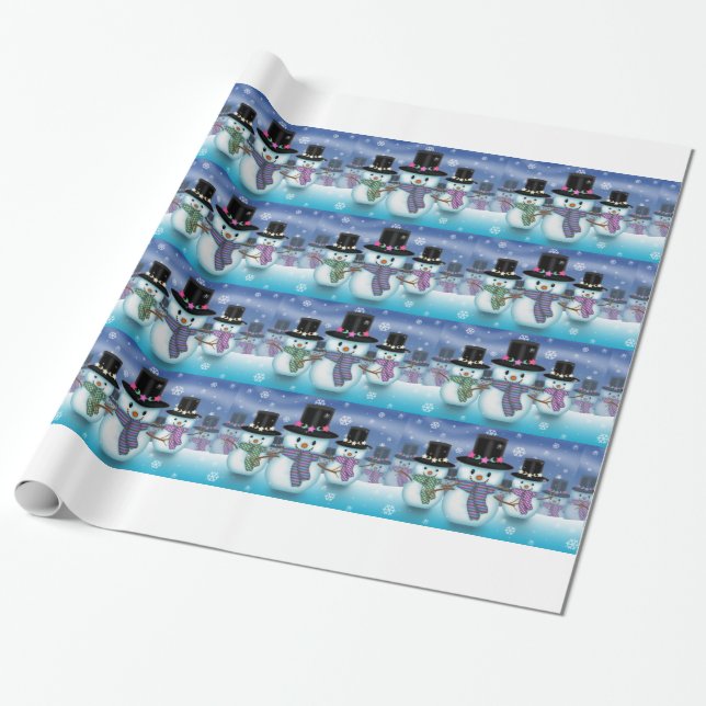 Söta snömän presentpapper (Utrullad)