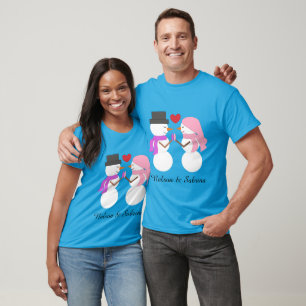 Söta snömänniskor t shirt