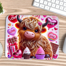 Söta som Candy Highland Cow-Valentineser