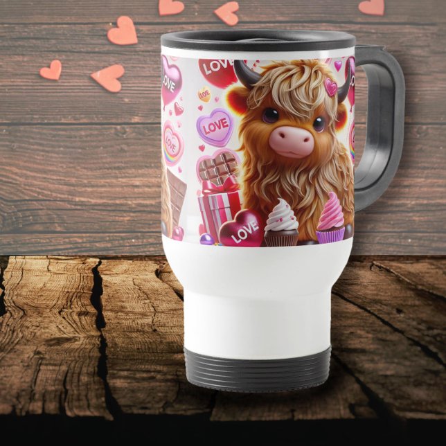 Söta som Candy Highland Cow-Valentineser Resemugg (Skapare uppladdad)