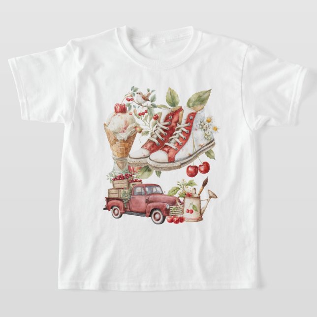 Söta sommarkörsbär t shirt (Laydown)