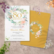 Söta sommarrosengarland Monogram 80-årsdag
