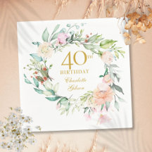 Söta sommarrosor girlang 40-årsdag