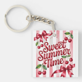Söta sommartid röda körsbär och rosa band
