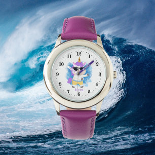 Söta sommarunicorn, lägg till namn-flickor armbandsur