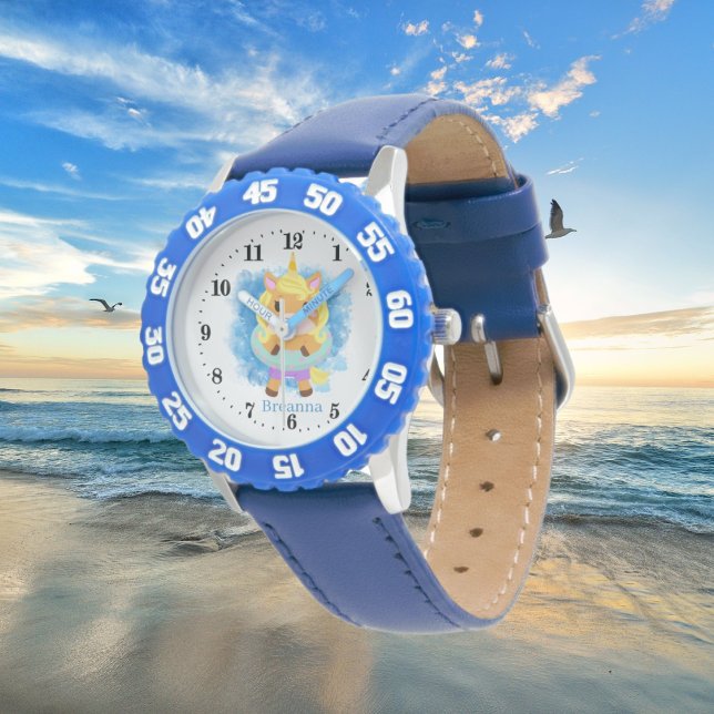 Söta sommarunicorn, lägg till namn-flickor armbandsur (Skapare uppladdad)