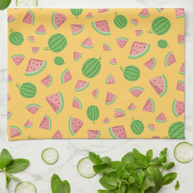 Söta sommarvattenmelon kökshanddukar (Vikta)