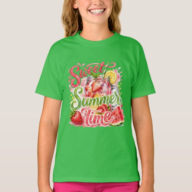 Söta sommarvibbar Barn Unisex T-Shirt  (Framsida)