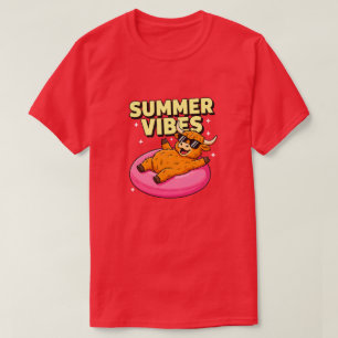 Söta sommarvibbar Highland-ko solglasögon T Shirt