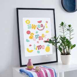 Söta sommidsfrukter design. poster