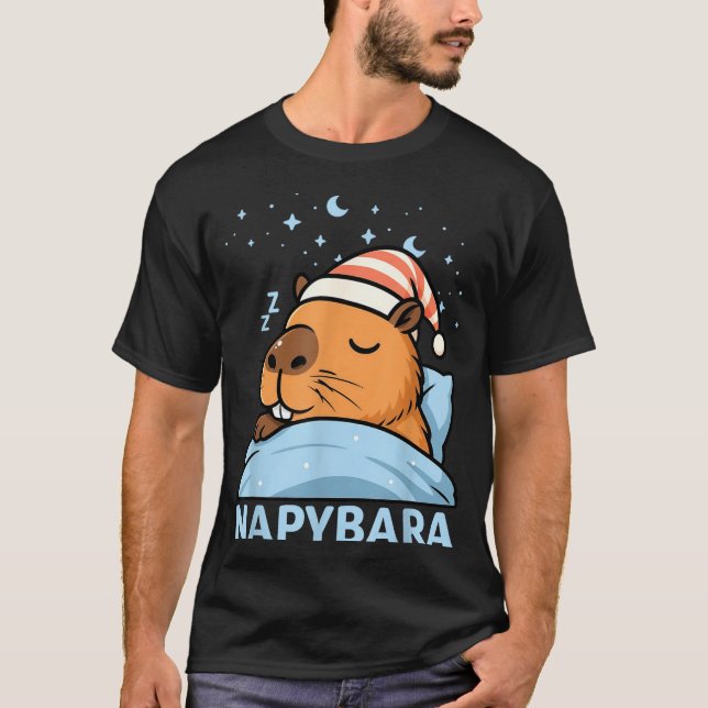 Söta sömniga kapybaror roliga Napybara pyjamas  T Shirt (Framsida)