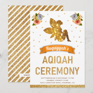 Söta söta blommiga magiska fe-tjejer Aqiqah Inbjudningar