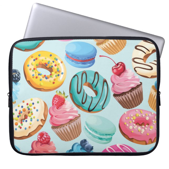 Söta sötsaker: Mönster av Delight. Laptop Fodral (Framsidan)