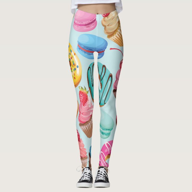 Söta sötsaker: Mönster av Delight. Leggings (Framsida)