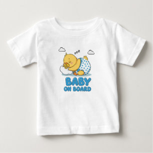 Söta sovande babykyckling "Baby ombord" skylt för T Shirt