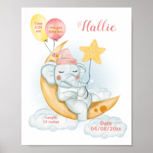 Söta sovande elefantbabyns födelse statistik poster