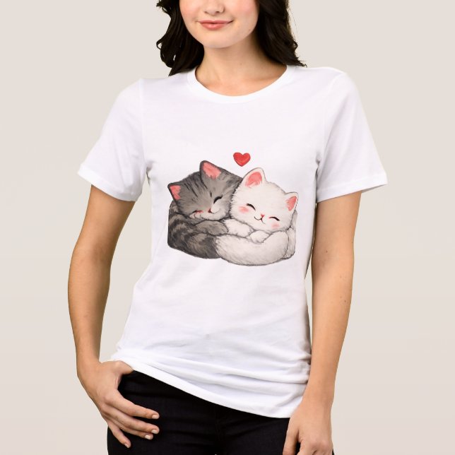 Söta sovande katter t shirt (Framsida)