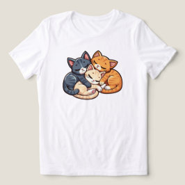 Söta sovande katters hög Kawaii Kittens Illustrati T Shirt