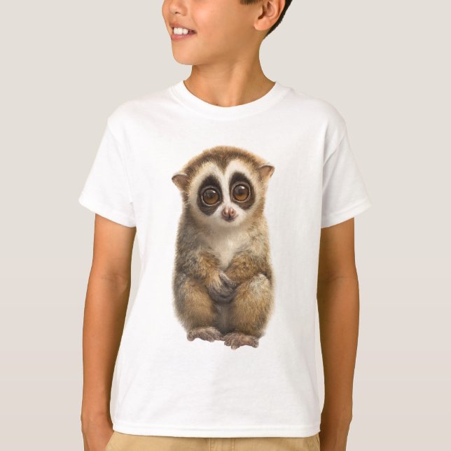 Söta späda primater med stora ögon t shirt (Framsida)