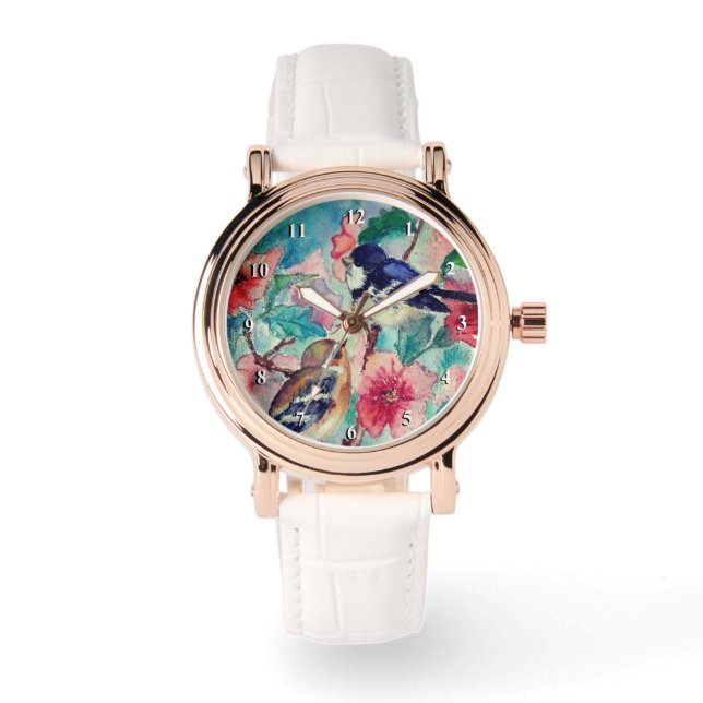 Söta sparvar tittar armbandsur (Framsida)