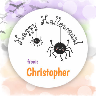 Söta spindlar festfavorit Glad Halloween Runt Klistermärke