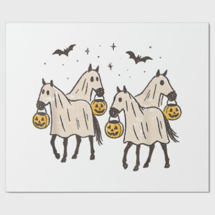 Söta spöhästar Halloween bus eller godis  Presentpapper
