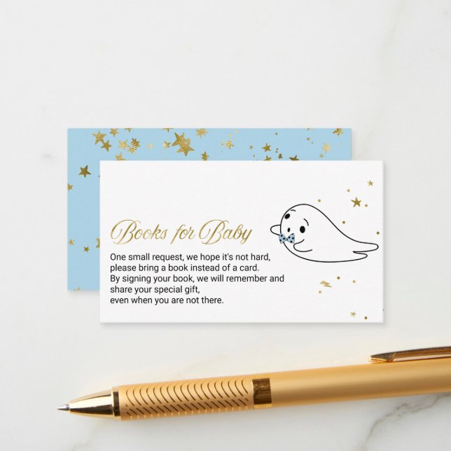 Söta spök Halloween-baby shower-böcker för bebis Tilläggskort (Fram/Back In Situ)