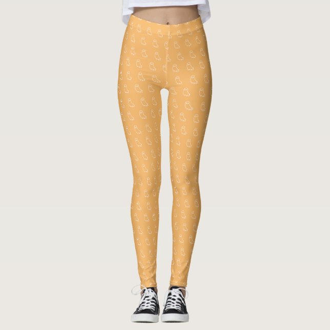 Söta spök Halloween-mönstrade leggings (Framsida)