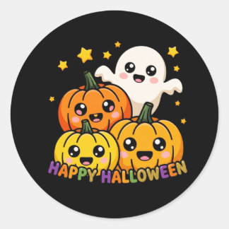 Söta spök- och pumpafestliga halloween-dekaler runt klistermärke