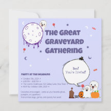 Söta spökars gravgård – Barnens Halloween-inbjudan