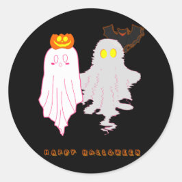 Söta Spökbarn Halloween-dekal Runt Klistermärke