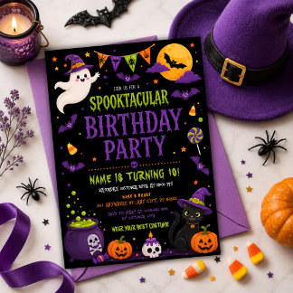 Söta spökbarn Halloween födelsedagsfest Inbjudningar