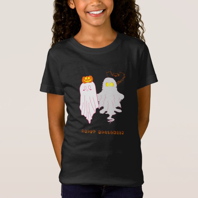 Söta Spökbarn Halloween T-Shirt för Flickor (Framsida)