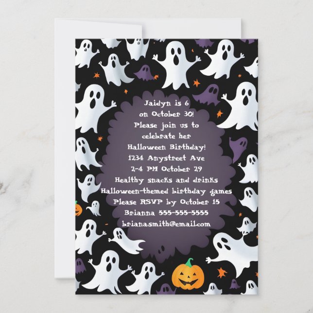 Söta spöken Halloween födelsedag Inbjudningar (Framsida)
