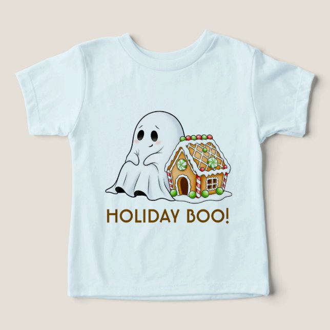 Söta spöken & julgodis hus barn t shirt (Design Framsida)
