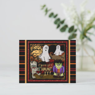 Söta spöken och monster kuslig Halloween Vykort