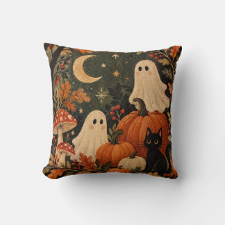 Söta spöken & pumpor Vintage Halloween-kudde Kudde