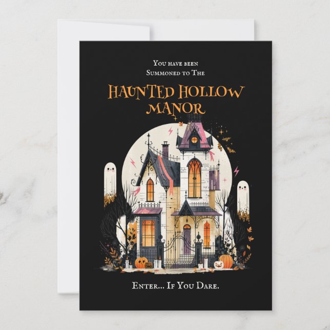 Söta spöken spookar herrgården Halloween-fest  Inbjudningar (Framsida)